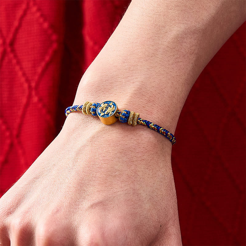 Buddha Stones Hand-Woven String Double Golden Koi Fish Strength Rope Bracelet - image 10