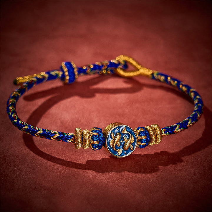 Buddha Stones Hand-Woven String Double Golden Koi Fish Strength Rope Bracelet - image 2