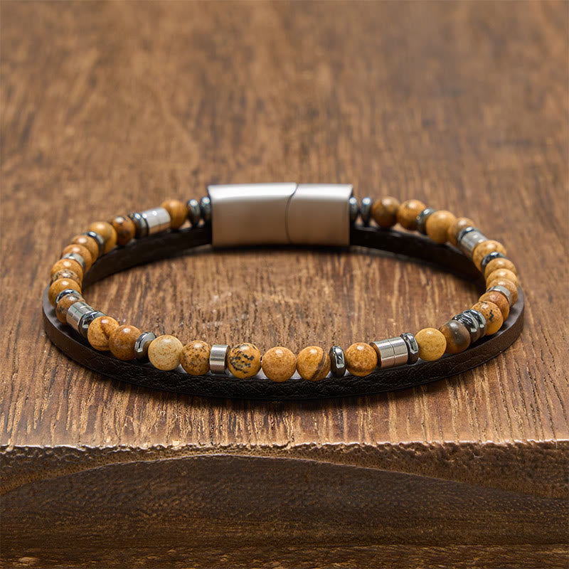 Buddha Stones Lapis Lazuli Truth Double Wrap Leather Bracelet - Tiger Eye(Wrist Circumference: 19-20cm) - image 23