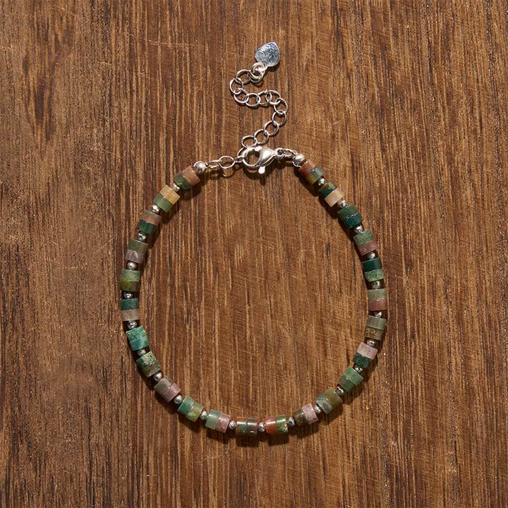 Buddha Stones Amethyst Tiger's Eye Rose Quartz Blue Spot Jasper Black Obsidian Calm Flat Bead Bracelet - image 41