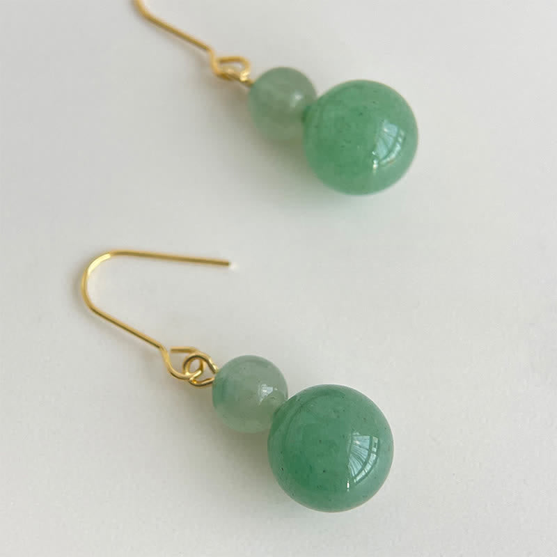 Buddha Stones Green Aventurine Luck Drop Earrings - image 3