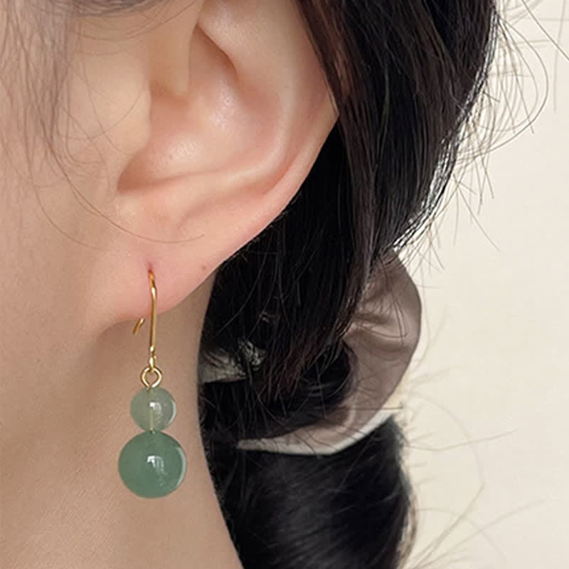 Buddha Stones Green Aventurine Luck Drop Earrings - image 2