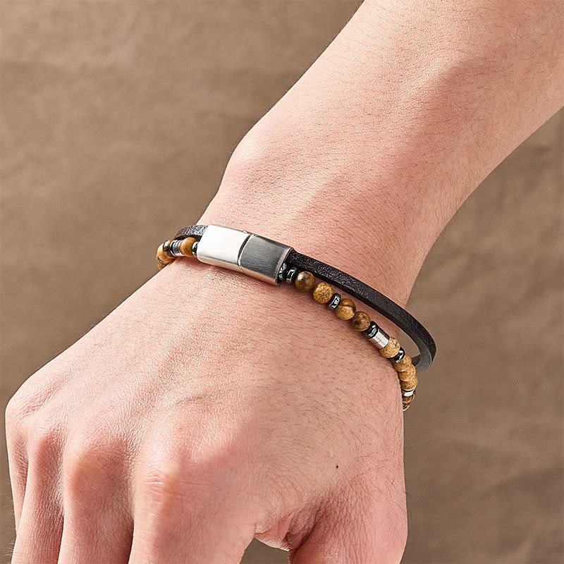 Buddha Stones Lapis Lazuli Truth Double Wrap Leather Bracelet - image 29