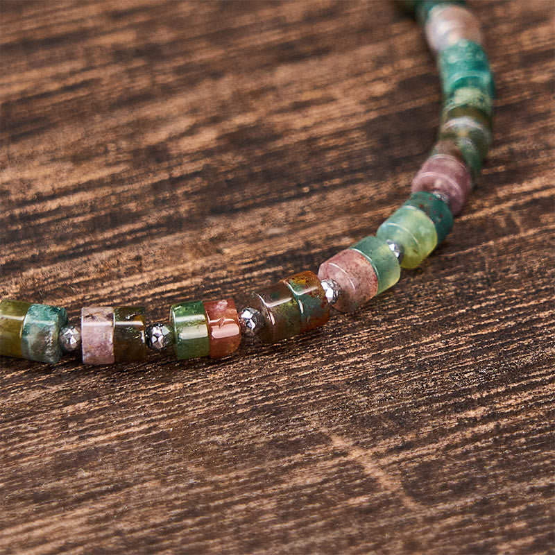 Buddha Stones Amethyst Tiger's Eye Rose Quartz Blue Spot Jasper Black Obsidian Calm Flat Bead Bracelet - image 42
