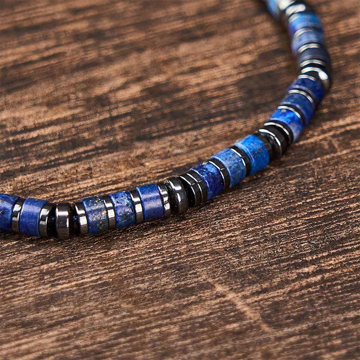 Buddha Stones Natural Lapis Lazuli Amethyst Frosted Stone Protective Bead Bracelet - image 2