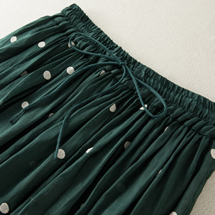 Buddha Stones Artistic Vintage Dot Pattern Women's Pleated Skirt - image 10