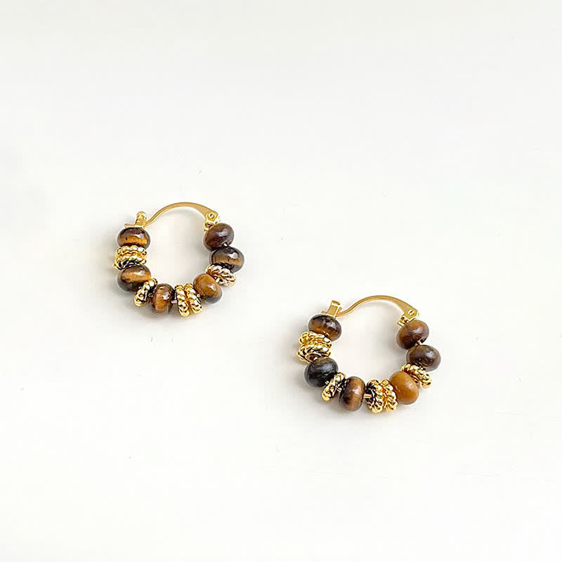 Buddha Stones Natural Tiger Eye Courage Earrings - image 1