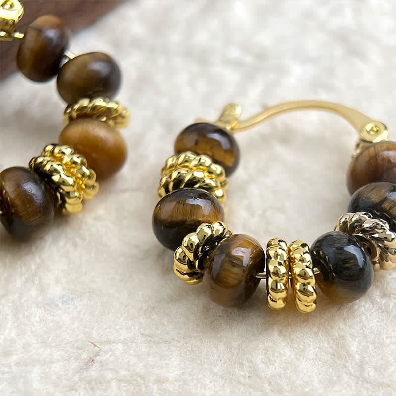 Buddha Stones Natural Tiger Eye Courage Earrings - image 3