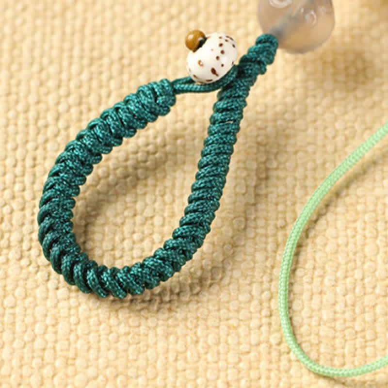 Buddha Stones Green Sandalwood Cat Hand-Woven Soothing Keychains - image 14