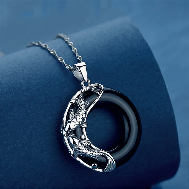 Buddha Stones Natural White Jade Koi Lucky Necklace - image 9