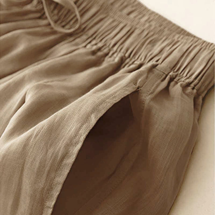 Buddha Stones Casual Loose Double Layer 7-8 Length Cropped Pants Women's Pants With Pockets - image 2