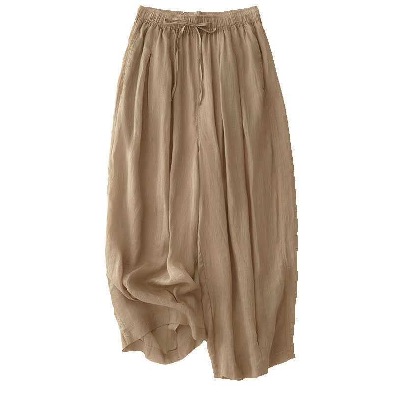 Buddha Stones Casual Loose Double Layer 7-8 Length Cropped Pants Women's Pants With Pockets - image 5