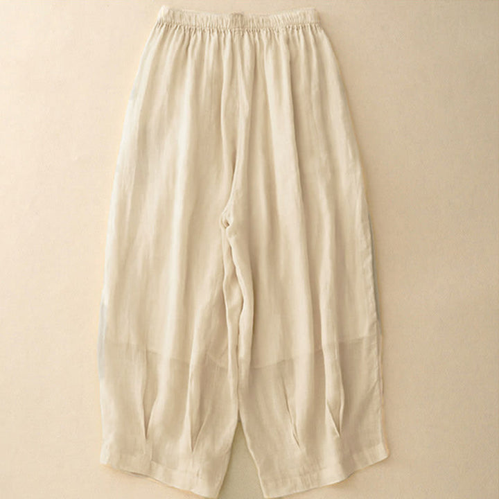 Buddha Stones Casual Loose Double Layer 7-8 Length Cropped Pants Women's Pants With Pockets - image 22