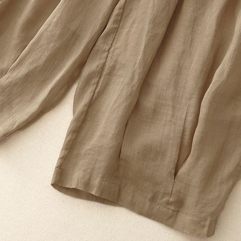Buddha Stones Casual Loose Double Layer 7-8 Length Cropped Pants Women's Pants With Pockets - image 3