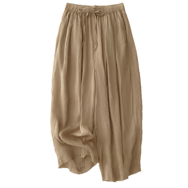 Buddha Stones Casual Loose Double Layer 7-8 Length Cropped Pants Women's Pants With Pockets - image 5