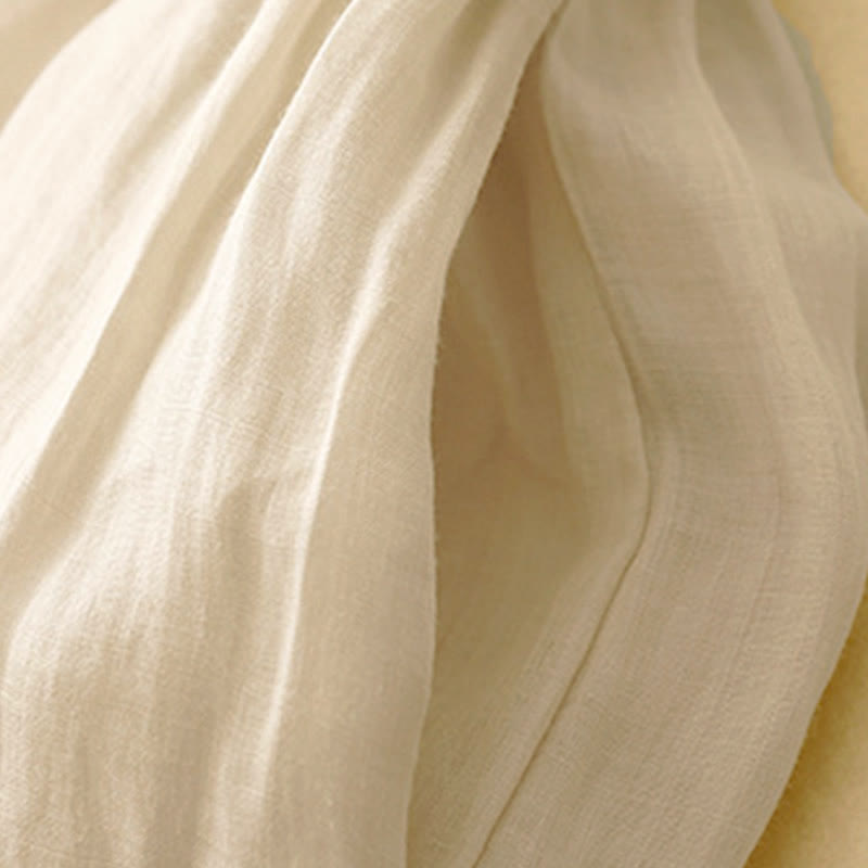 Buddha Stones Geometric Embroidery Elastic Waist Women's Cotton Linen Wide Leg Pants With Pockets - image 13