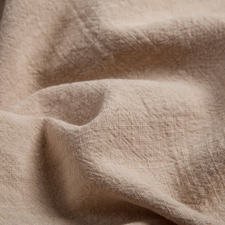 Buddha Stones Spring Casual Tang Style Drawstring Solid Ramie Men's Kimonos With Pocket - image 9