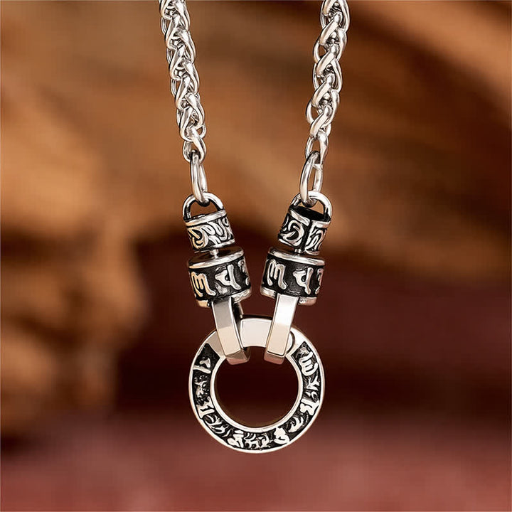 Buddha Stones Copper Om Mani Padme Hum Grounding Chain Necklace - image 1