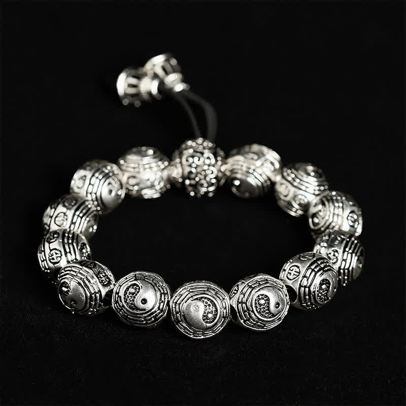 Buddha Stones Copper Bagua Yin Yang Harmony Round Bead Bracelet - Bagua(Balance ♥ Harmony) - image 0