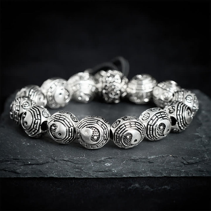 Buddha Stones Copper Bagua Yin Yang Harmony Round Bead Bracelet - image 1