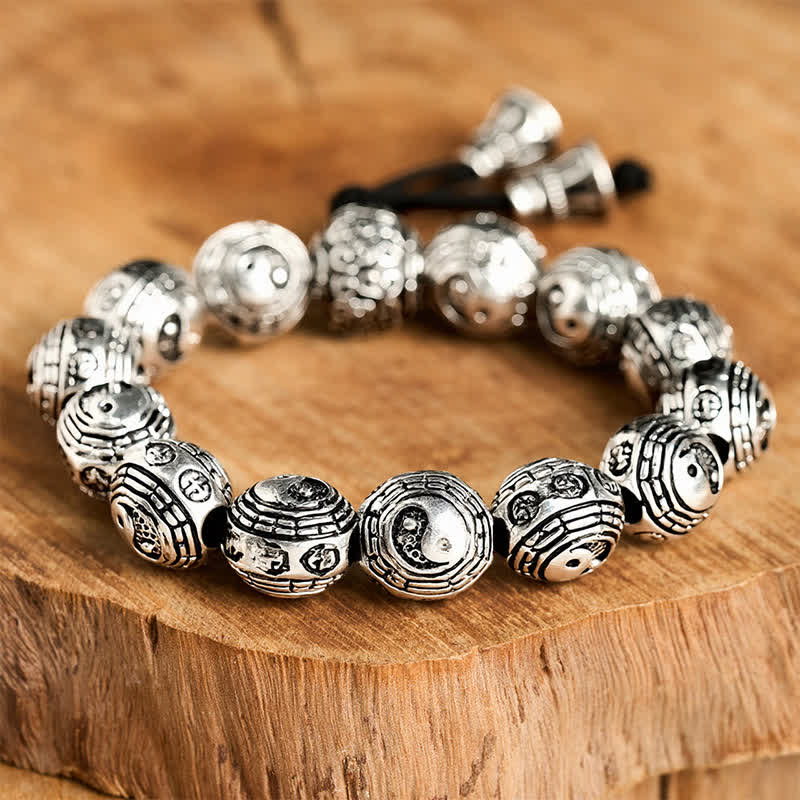 Buddha Stones Copper Bagua Yin Yang Harmony Round Bead Bracelet - image 2