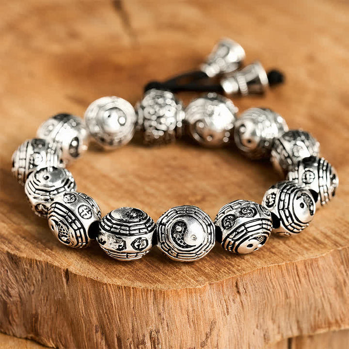 Buddha Stones Copper Bagua Yin Yang Harmony Round Bead Bracelet - image 2