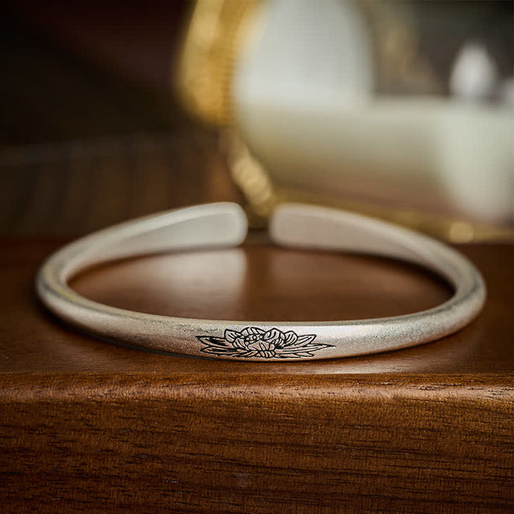 Buddha Stones Copper Lotus New beginning Cuff Bracelet - image 2
