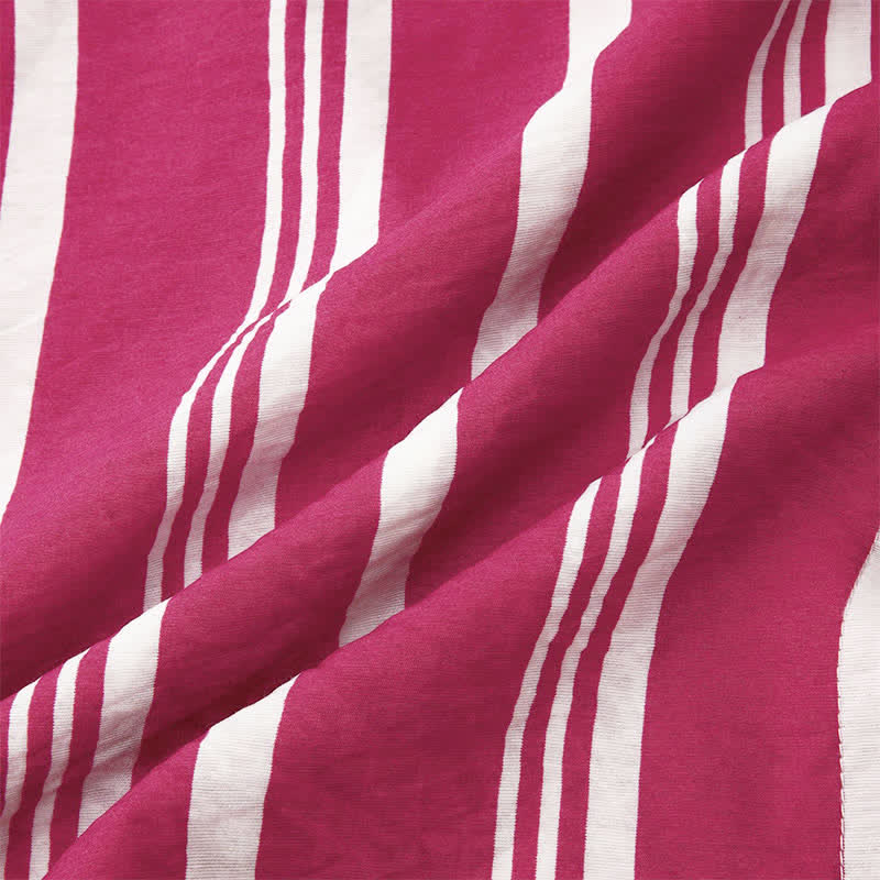 Buddha Stones Summer Casual Classic Button-Up Vertical Striped Men's Short Sleeve Shirts - image 27