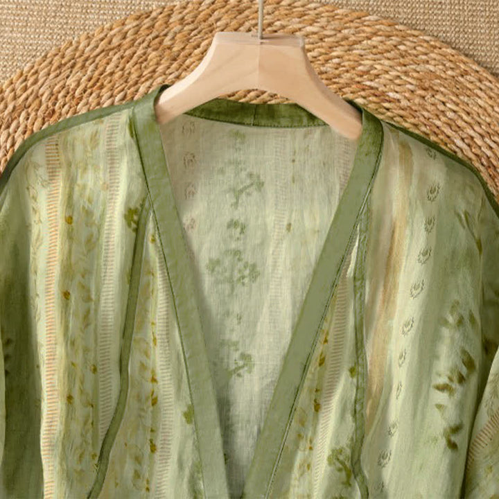 Buddha Stones Summer Casual Vintage Button-Up Floral Women's Long Sleeve Shirts With Pocket - image 8