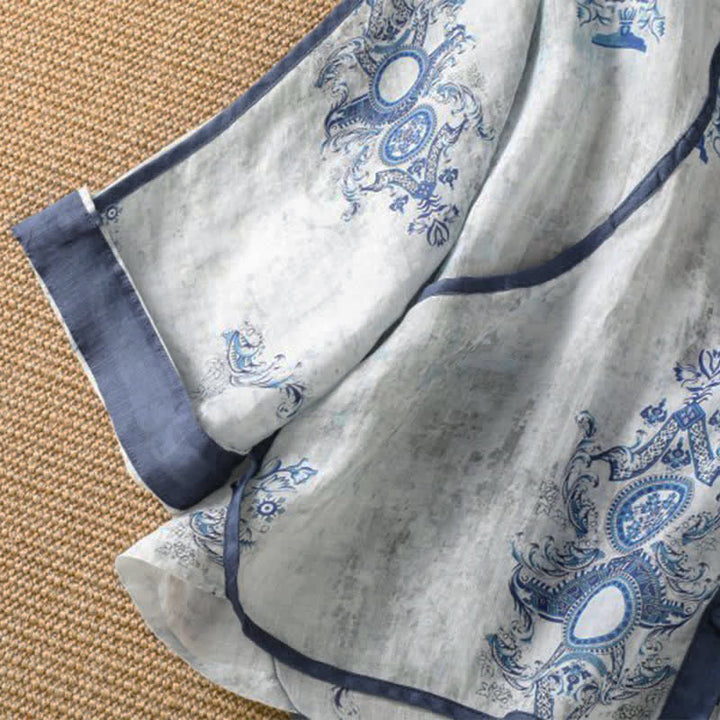 Buddha Stones Summer Casual Vintage Button-Up Floral Women's Long Sleeve Shirts With Pocket - image 4