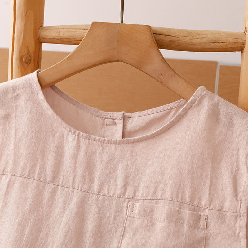 Buddha Stones Summer Casual Vintage Geometric Tank Top Hollow Hem Back Buttons Women's Sleeveless Shirts With Patch Pocket - image 1