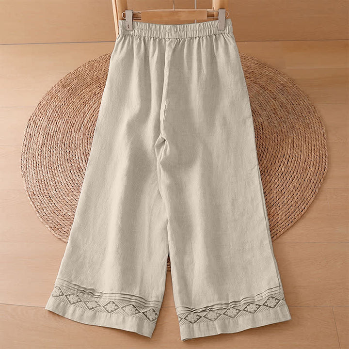 Buddha Stones Summer Casual Vintage Geometric Tank Top Hollow Hem Back Buttons Women's Sleeveless Shirts With Patch Pocket - image 40