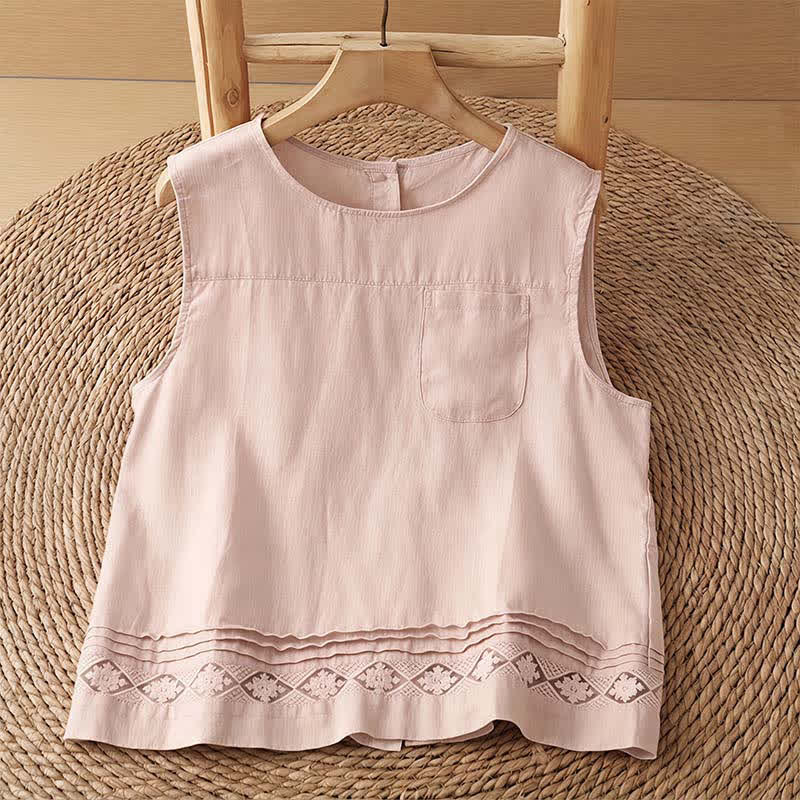 Buddha Stones Summer Casual Minimalist Geometric Hollow Hem Ankle Pants Women's Wide Leg Pants With Pockets - LightPink Shirt - US8-10, UK/AU12-14, EU40-42 (2XL) - image 23