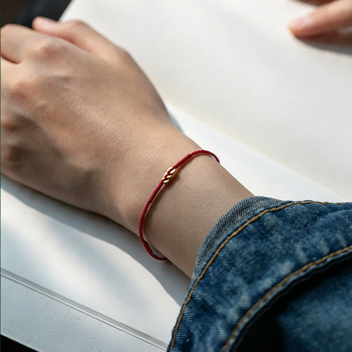 Buddha Stones Copper Coins Hand-Woven Red Multicolor String Luck Bracelet - image 4