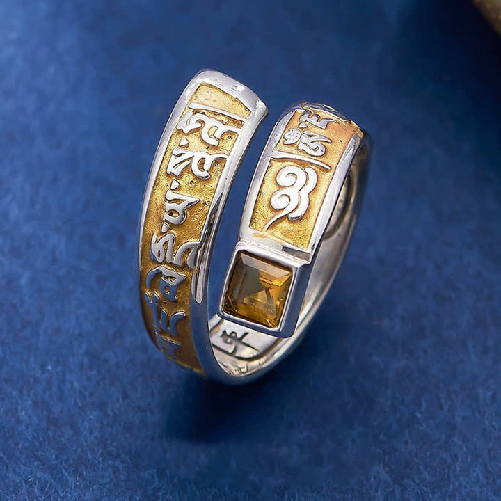 Buddha Stones Copper Om Mani Padme Hum Grounding Wisdom Tibetan Adjustable Ring - Copper - Approx. 17.6mm / US 7 (Adjustable) - image 0