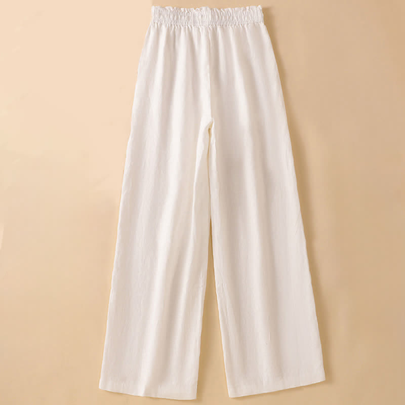 Buddha Stones Summer Casual Minimalist Drawstring Solid Ankle Pants Women's Straight Leg Pants With Pocket - image 28