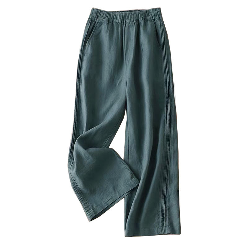 Buddha Stones Casual Plain Color Side Pleats Rayon Women's Wide Leg Pants With Pockets - image 11