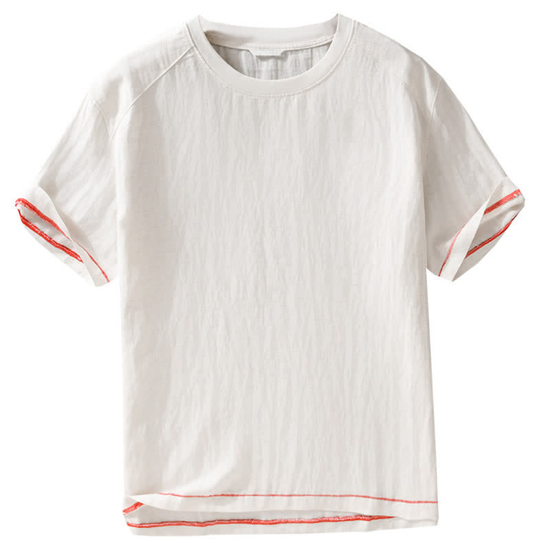 Buddha Stones Summer Casual Vintage Washed Solid Men's Short Sleeve T-Shirts - image 9