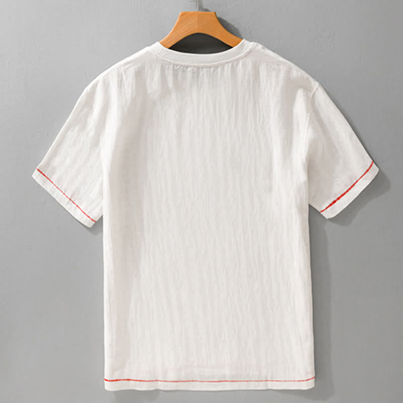 Buddha Stones Summer Casual Vintage Washed Solid Men's Short Sleeve T-Shirts - image 10