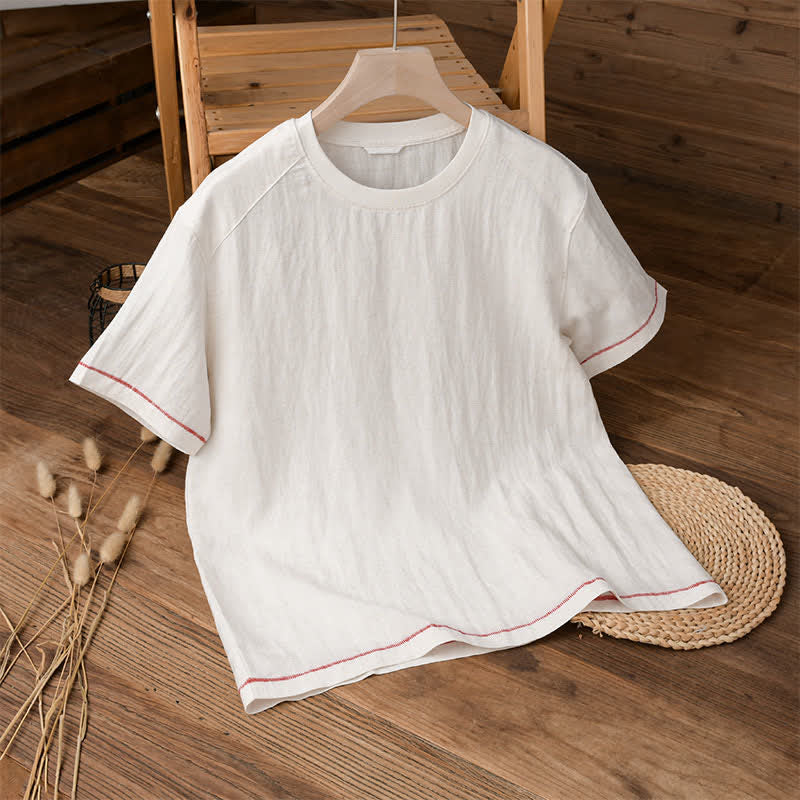 Buddha Stones Summer Casual Vintage Washed Solid Men's Short Sleeve T-Shirts - White - US/UK/AU42, EU52 (3XL) - image 8