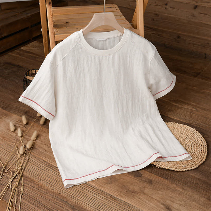 Buddha Stones Summer Casual Vintage Washed Solid Men's Short Sleeve T-Shirts - White - US/UK/AU42, EU52 (3XL) - image 8