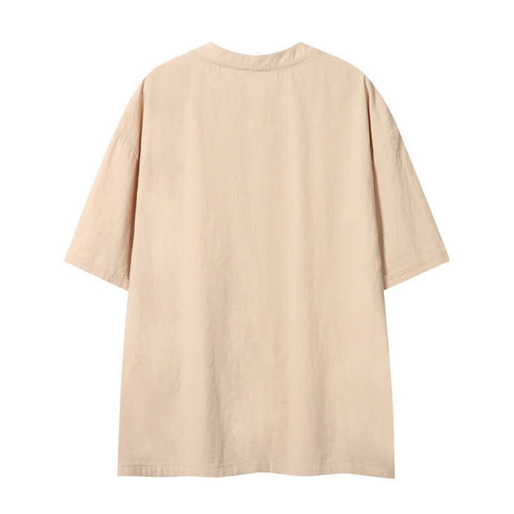 Buddha Stones Summer Casual Boho Drawstring Solid Men's Short Sleeve T-Shirts - image 1