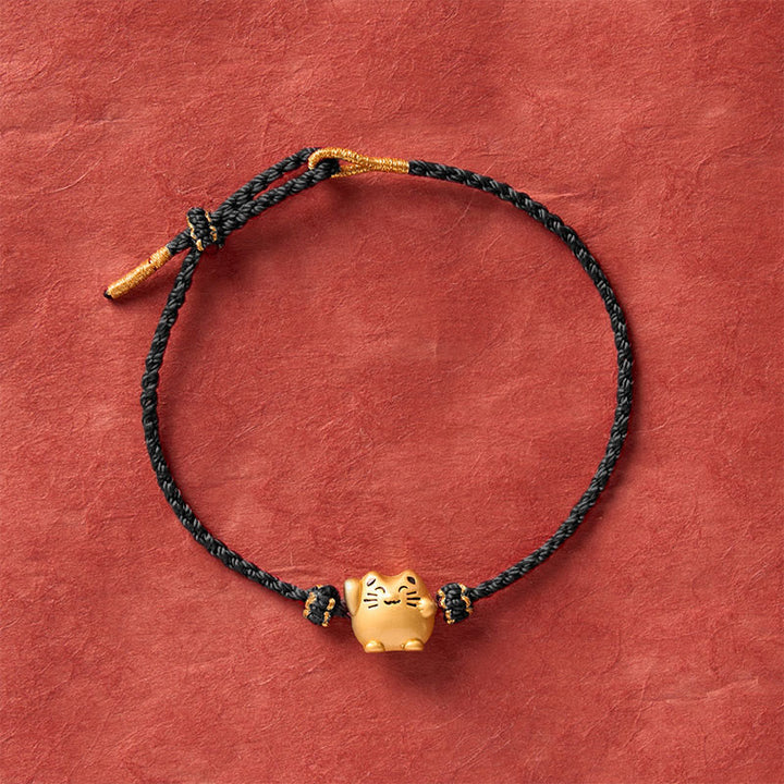 Buddha Stones Red String Copper Lucky Cat Protection Energy Bracelet - image 14