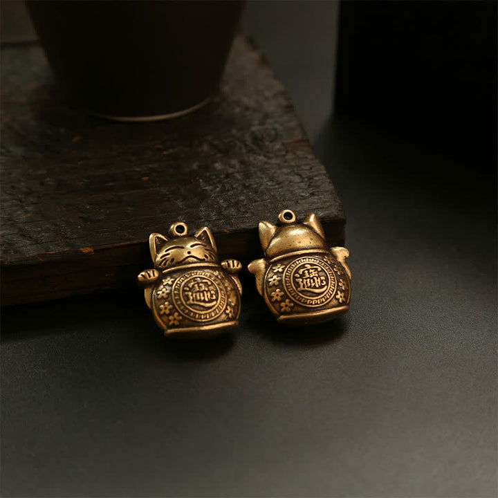 Buddha Stones Brass Lucky Cat Chinese Coin Wealth Keychains - image 14