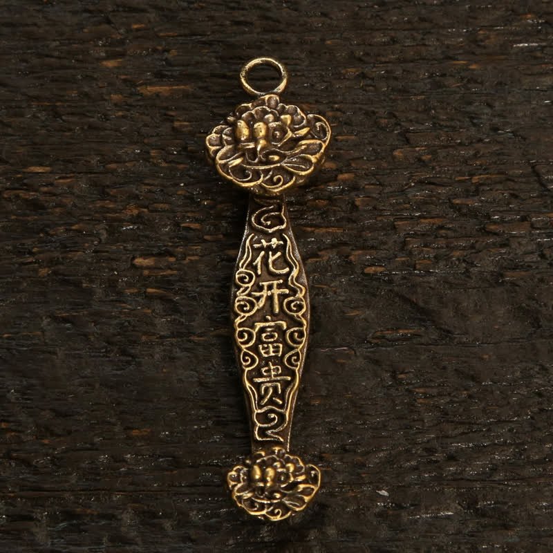 Buddha Stones Copper Pi Xiu Chinese Coin Ruyi Lotus Wealth Keychains - image 28