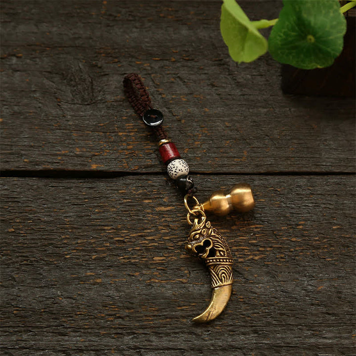Buddha Stones Copper Pi Xiu Braided Five Emperor Coins Gourd Wealth Keychains - Gourd - image 11