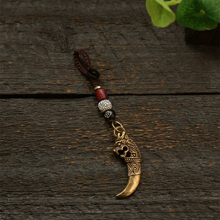 Buddha Stones Copper Pi Xiu Braided Five Emperor Coins Gourd Wealth Keychains - Cloud Cord - image 2