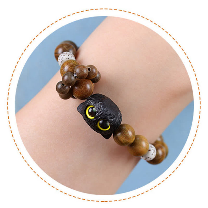 Buddha Stones Ebony Wood Lucky Cat Grounding Beaded Bracelet - image 4