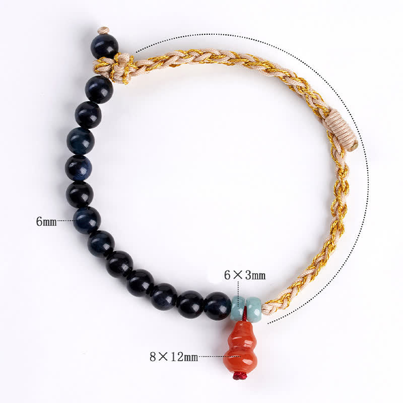 Buddha Stones Blue Tiger Eye Hand-Woven Gourd Strength Bracelet - image 7