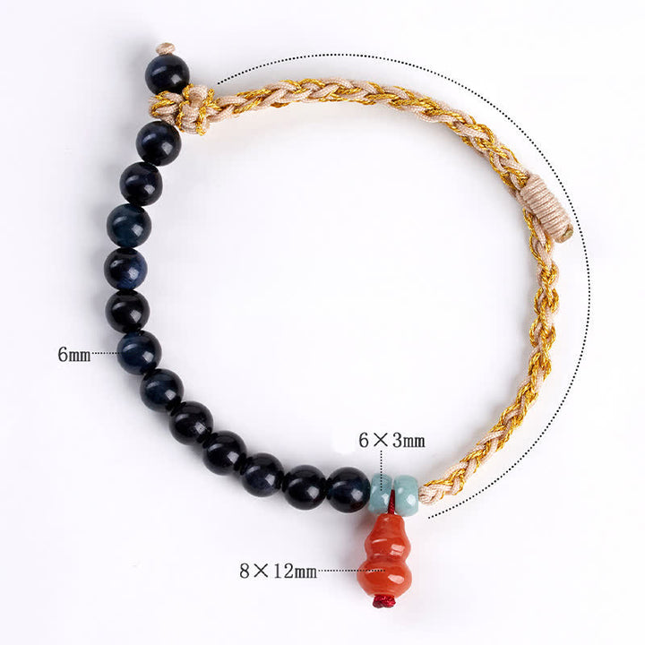 Buddha Stones Blue Tiger Eye Hand-Woven Gourd Strength Bracelet - image 7